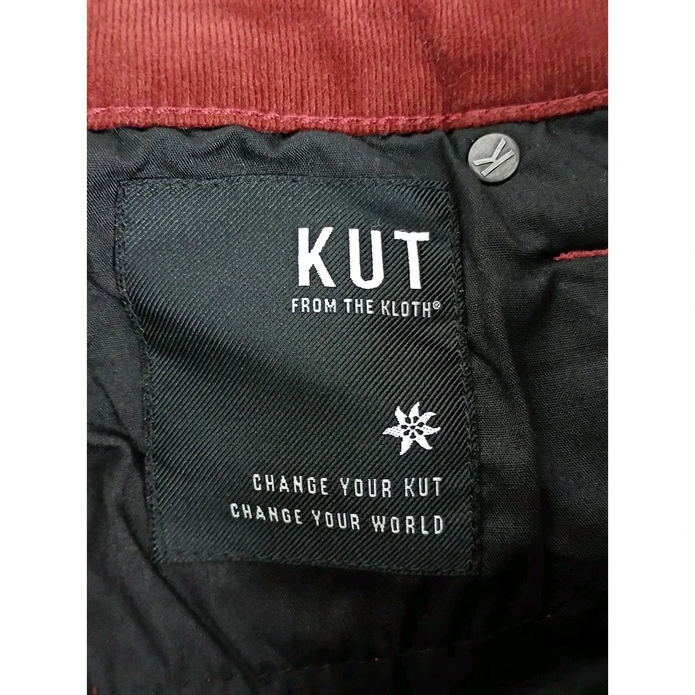 Kut From The Kloth Womens Size 8 Burgundy Corduroy Mia Toothpick Skinny - Picture 10 of 11